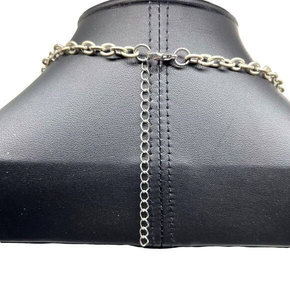 Romantic Layered Necklace Silver Tone White Shabby Retro Age Funky Victorian 90s - Picture 3 of 16